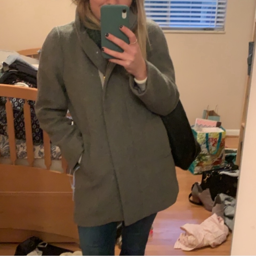 JCrew Factory City Cocoon Pea Coat in Grey Size 4P - Picture 3 of 3